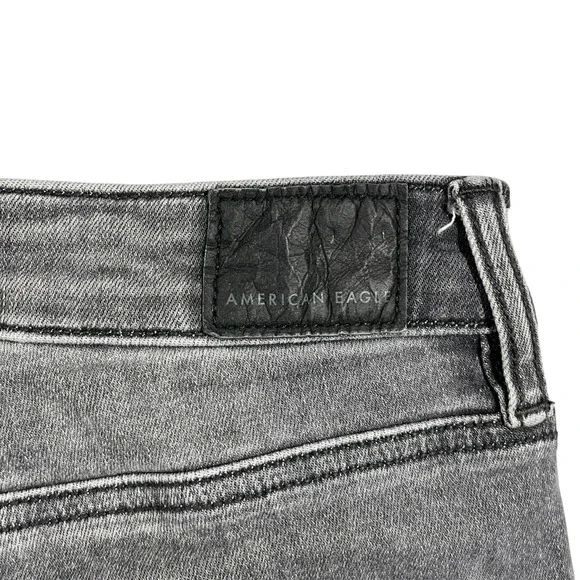 American Eagle Super Hi Rise Jegging Women's 8 Long Distressed Flame Hem Pockets - Picture 10 of 16